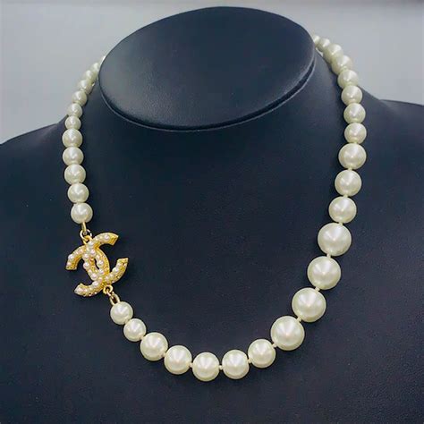 chanel button necklace for sale|chanel necklace pearl price.